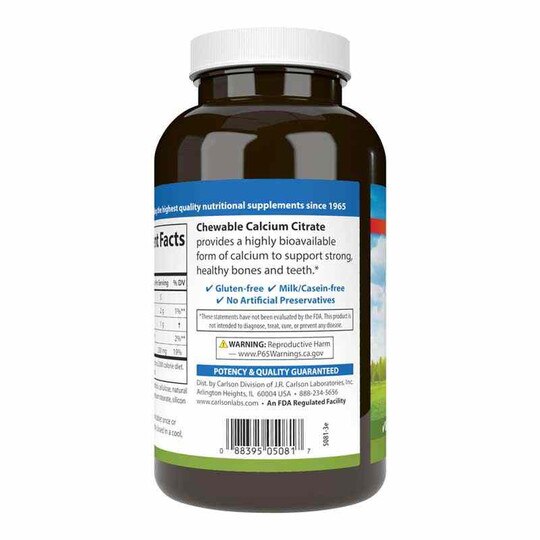 Calcium Citrate Chewable 250 Mg, 120 Tablets, CL