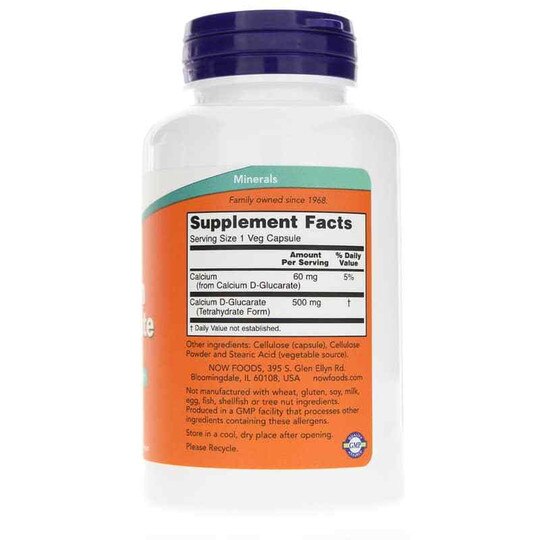 Calcium D-Glucarate 500 Mg, 90 Veg Capsules, NOW