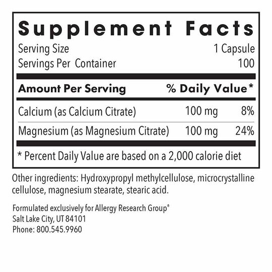 Calcium Magnesium Citrate, 100 Veg Capsules, ARG