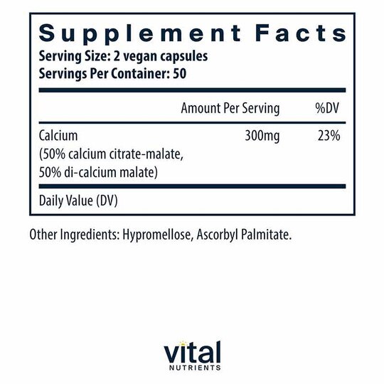 Calcium/Magnesium (Citrate/Malate), 100 Capsules, VTN