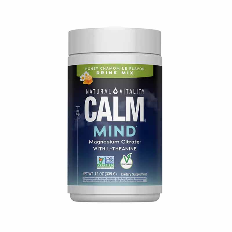 CALM Mind Magnesium + LTheanine Powder Honey Chamomile, Natural Vitality