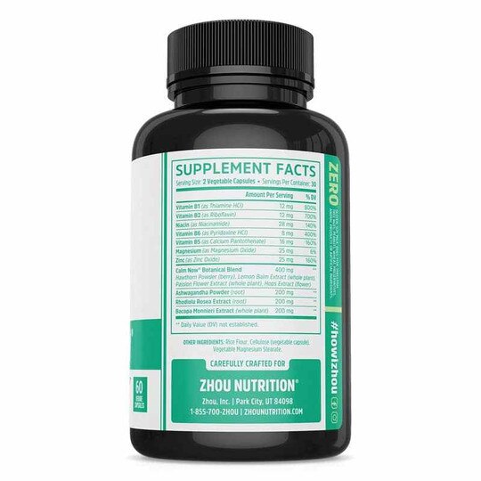 Calm Now Capsules, 60 Veg Capsules, ZHO