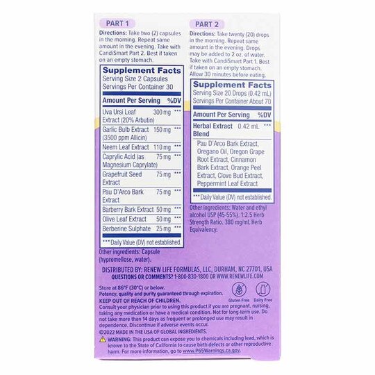 CandiSmart Yeast Cleansing Formula, 2 Products, RNL
