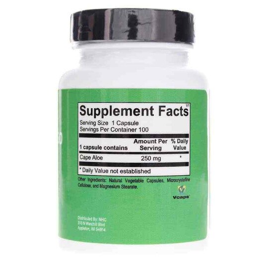 Cape Aloe 250, 100 Capsules, NHC