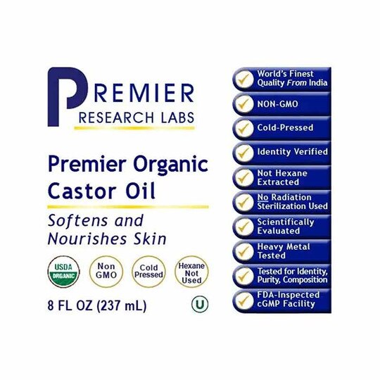 Castor Oil Organic, 8 Oz, PRL