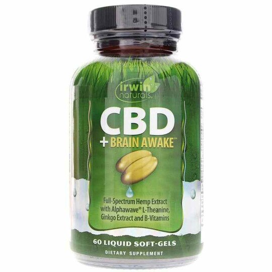 CBD + Brain Awake, 60 Liquid Softgels, IRN