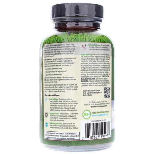 CBD + Brain Awake, 60 Liquid Softgels, IRN
