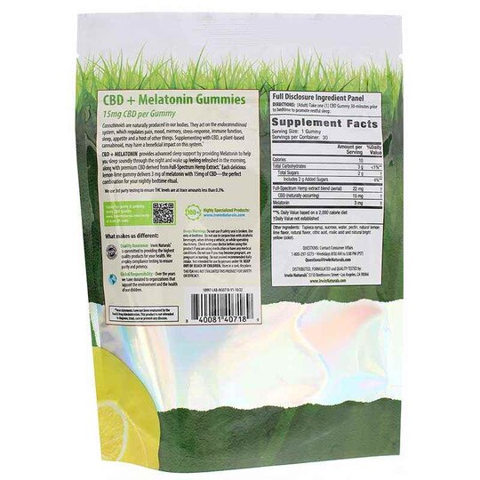 CBD + Melatonin Gummies, 30 Gummies, IRN