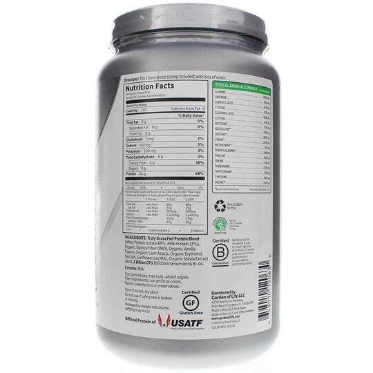 Certified Grass Fed Whey Protein, GOLS