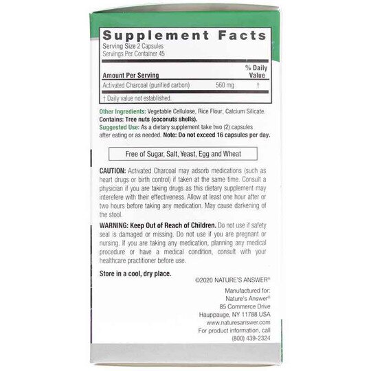 Charcoal Activated, 90 Veg Capsules, NAN