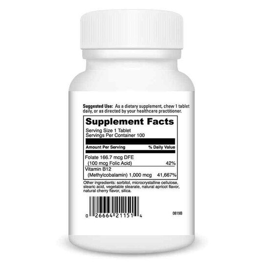 Chewable B12-MC 1000 Mcg, 100 Tablets, DL