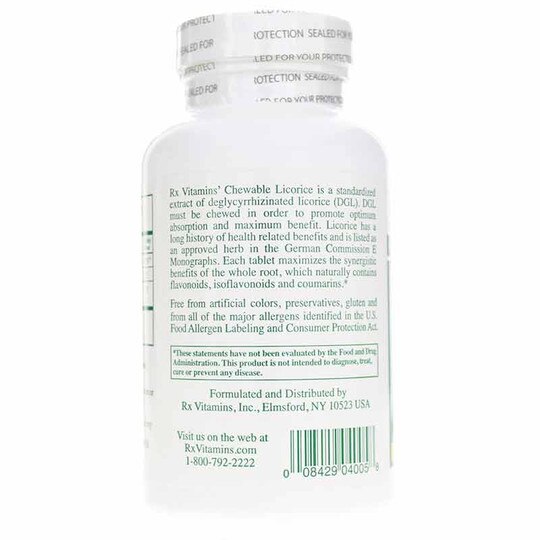 Chewable Licorice Deglycyrrhizinated, 90 Chewable Table, RXV