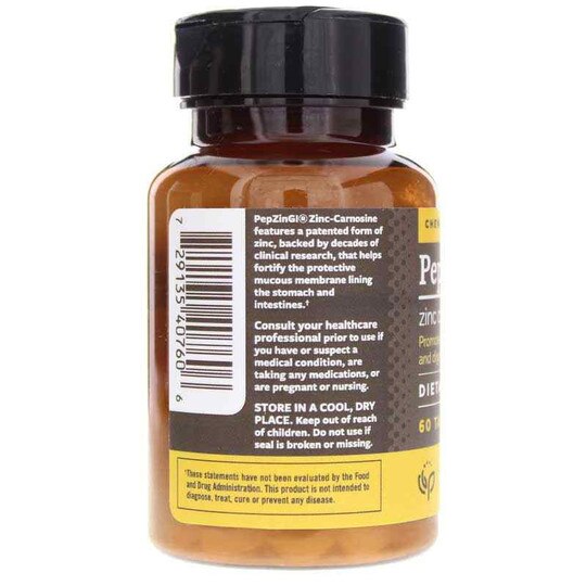 Chewable PepZinGI Zinc Carnosine, 60 Tablets, END