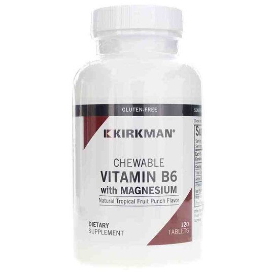 Chewable Vitamin B6 with Magnesium, 120 Tablets, KRK