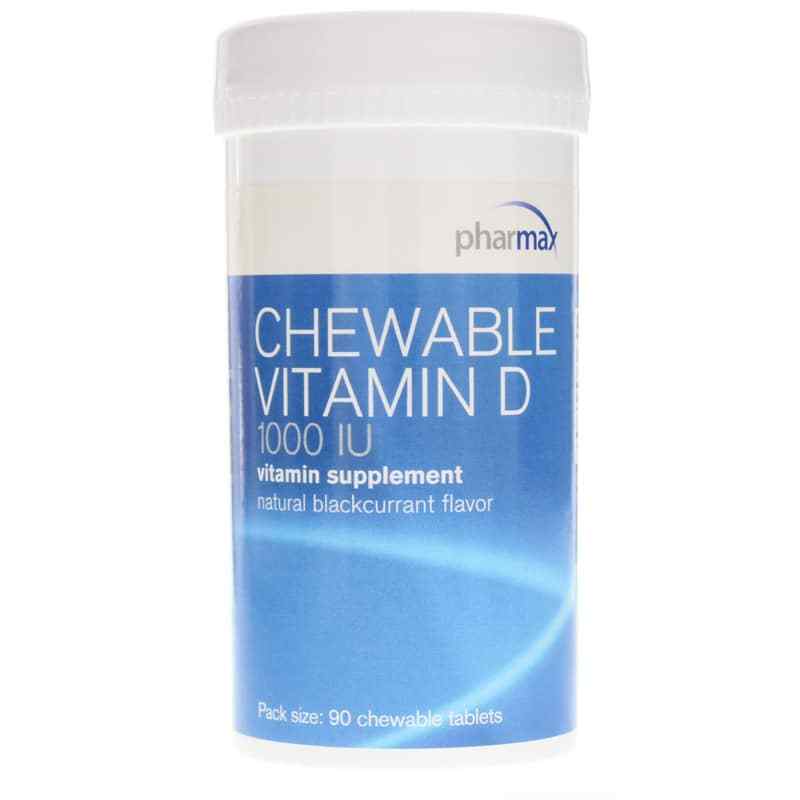 Chewable Vitamin D 1000 IU Blackcurrant Flavor, Pharmax