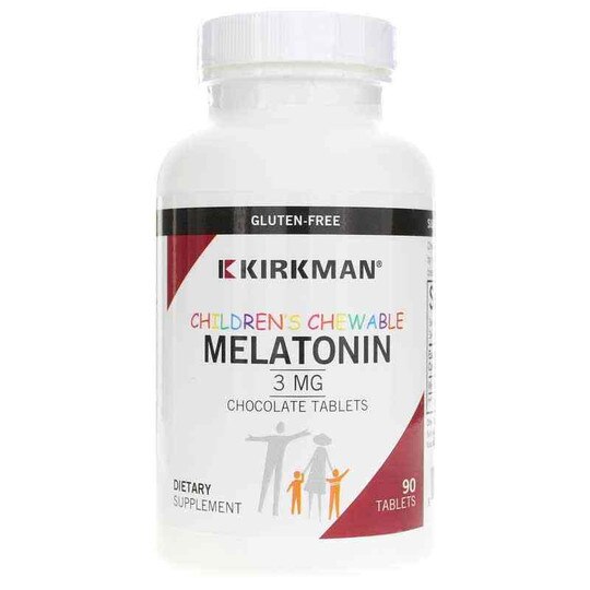 Children's Chewable Melatonin 3mg Chocolate, 90 Tablets, KRK