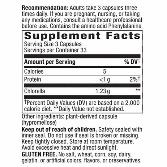 Chlorella Micro-Algae, 100 Vegan Capsules, NWA