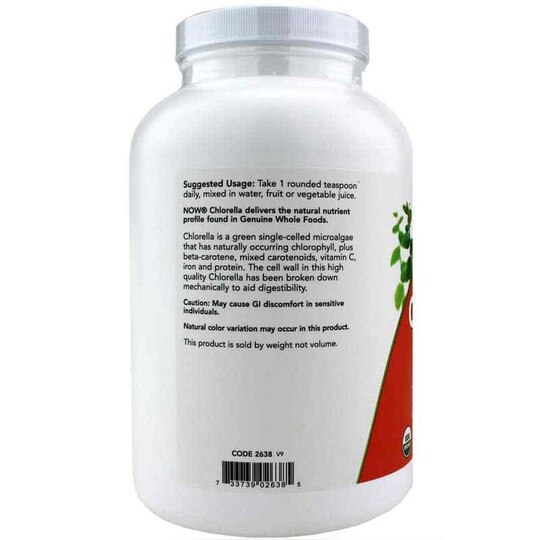 Chlorella Pure Powder Organic, 1 Lbs, NOW