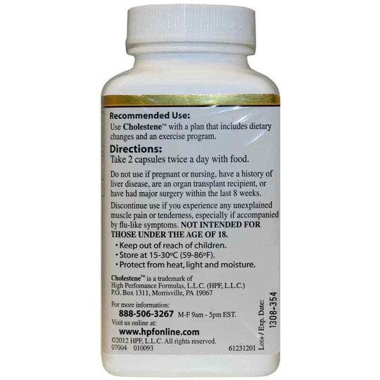 Cholestene HPF Red Yeast Rice, 120 Capsules, HPF
