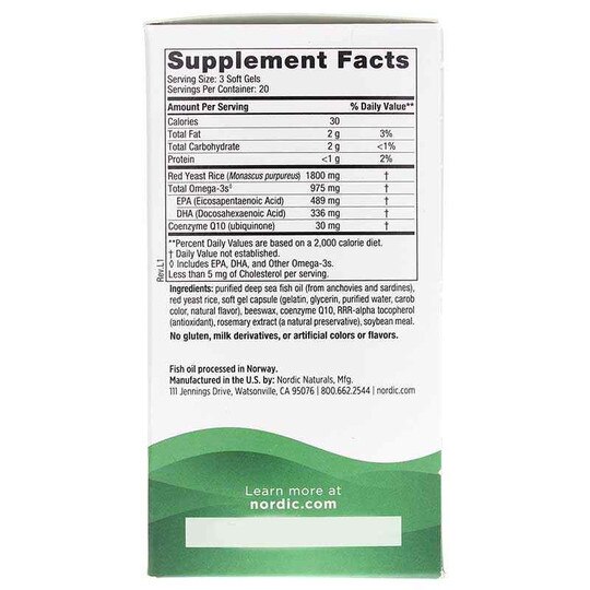Cholesterol Support Omega Blend, 60 Softgels, NRN