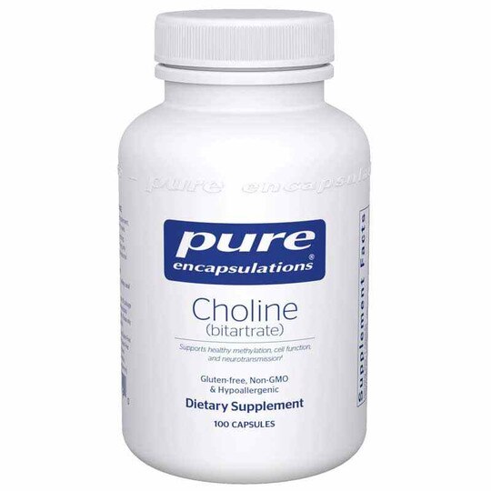 Choline (bitartrate), 100 Capsules, PEC