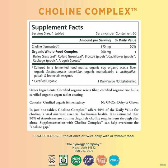 Choline Complex Organic, 60 Tablets, PSY