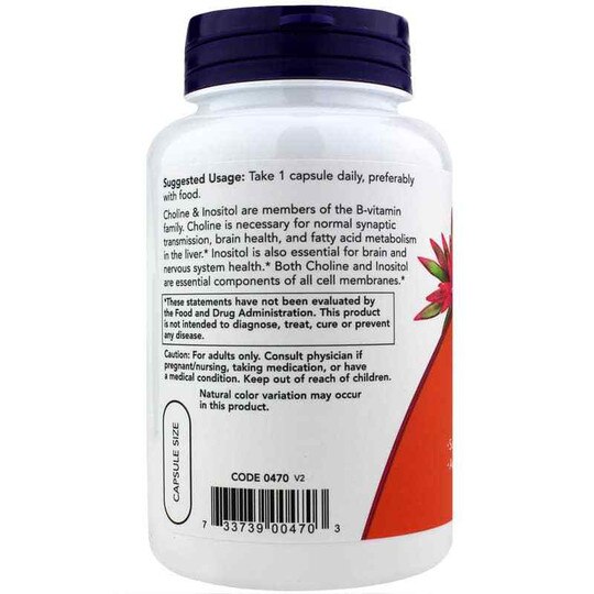 Choline & Inositol 500 Mg, 100 Capsules, NOW