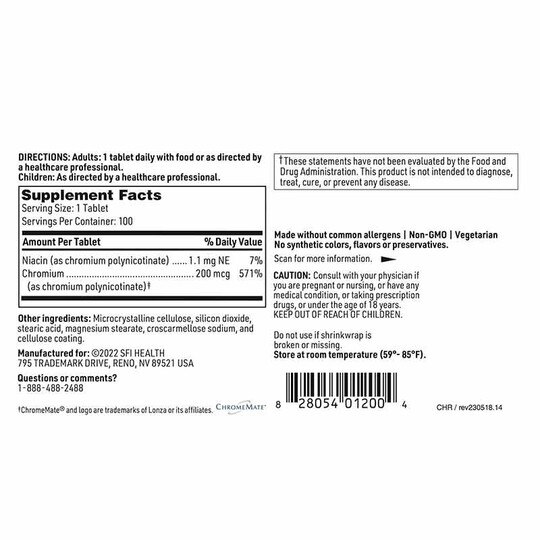 Chromemate, 100 Veg Tablets, KL