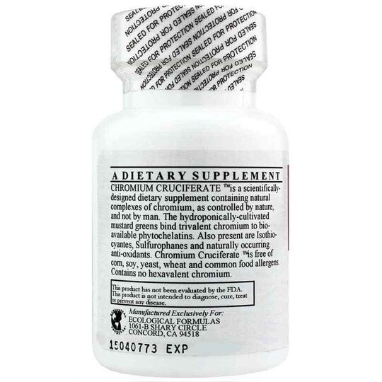 Chromium Cruciferate 200 Mcg, 30 Capsules, ECF