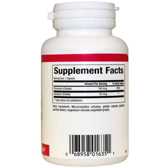Chromium & Vanadium 125 Mcg, 90 Capsules, NF