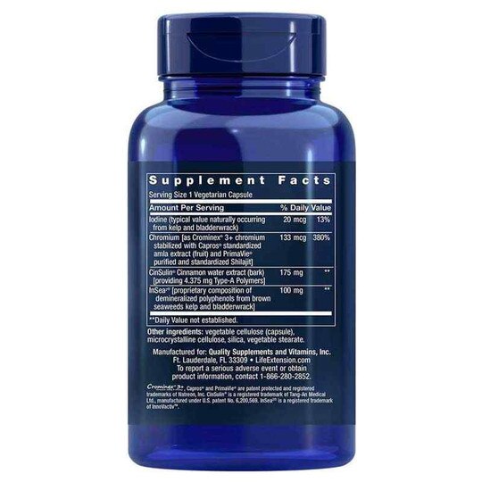 CinSulin with InSea & Crominex 3+, 90 Veg Capsules, LFE