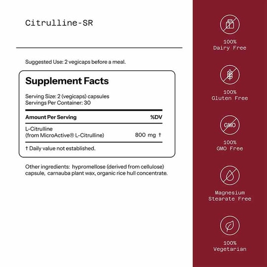Citrulline-SR, 60 Veg Capsules, QOL