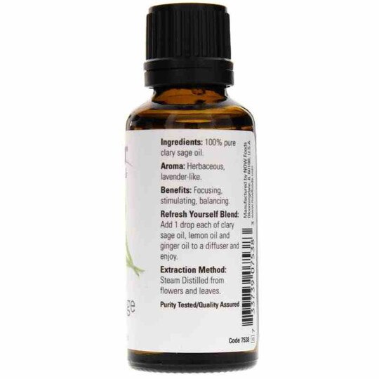 Clary Sage Essential Oil, 1 Oz, NOW