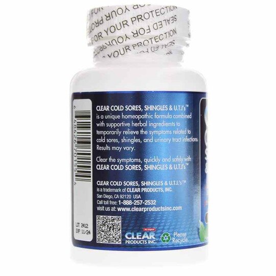 Clear Cold Sores Shingles & UTIs, 60 Capsules, CLP