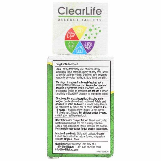 ClearLife Extra Strength Allergy Tablets, 60 Tablets, MDN