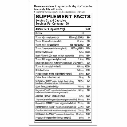Clinical Essentials Multi-Vitamin & Minerals Caps, 120 Capsules, TNT