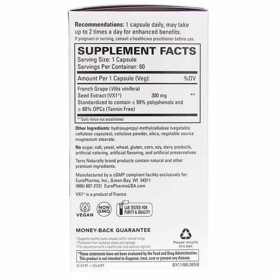 Clinical OPC 300 Mg French Grape Seed Extract, 60 Capsu, TNT