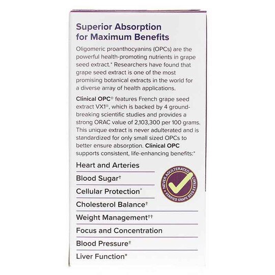 Clinical OPC 300 Mg French Grape Seed Extract, 60 Capsu, TNT