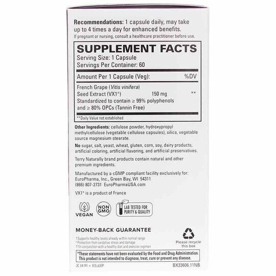 Clinical OPC French Grape Seed Extract, 60 Capsules, TNT