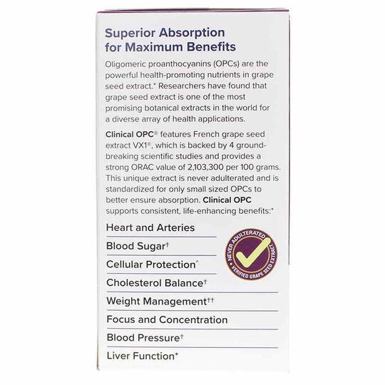 Clinical OPC French Grape Seed Extract, 60 Capsules, TNT