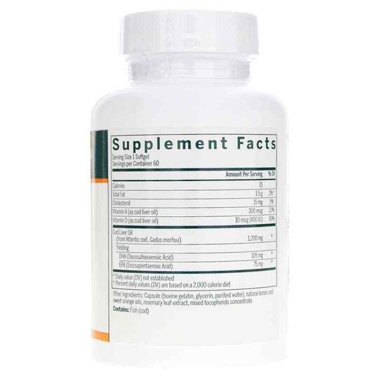 Cod Liver Oil DHA/EPA Forte Capsules, 60 Softgels, GEN