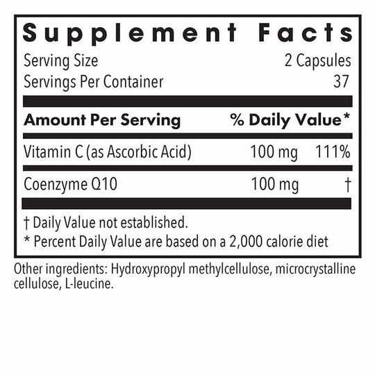 Coenzyme Q10 50 Mg with Vitamin C, 75 Veg Capsules, ARG