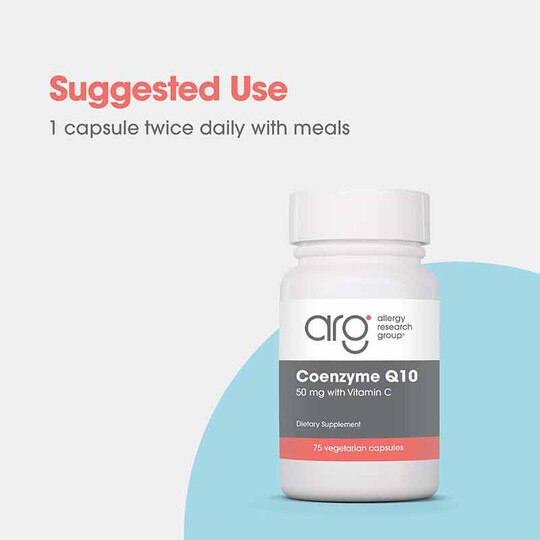 Coenzyme Q10 50 Mg with Vitamin C, 75 Veg Capsules, ARG