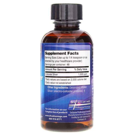Colloidal Silver Liquid 1000 ppm, 2 Oz, DRA