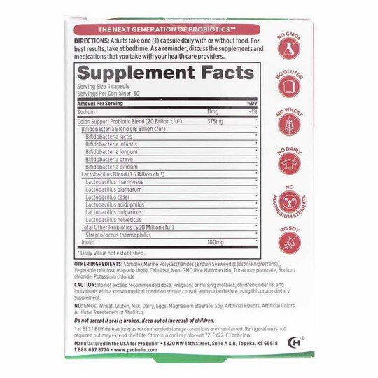 Colon Support Probiotic, 30 Capsules, PBLN