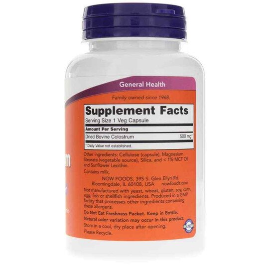 Colostrum 500 Mg, 120 Veg Capsules, NOW