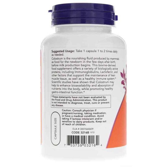 Colostrum 500 Mg, 120 Veg Capsules, NOW
