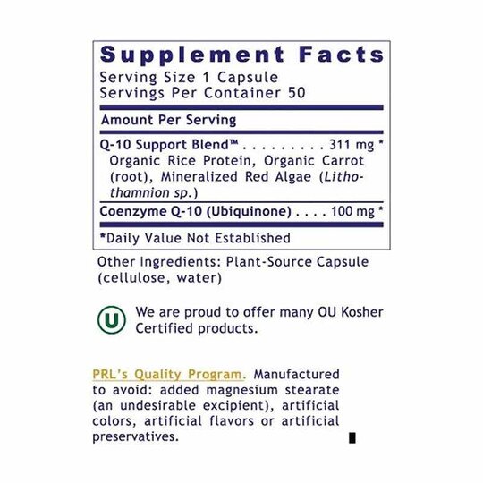 CoQ-10 100 Mg, 50 Veg Capsules, PRL