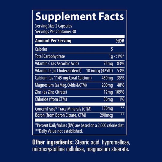 Coral Calcium with Trace Minerals, 60 Veg Capsules, TMR