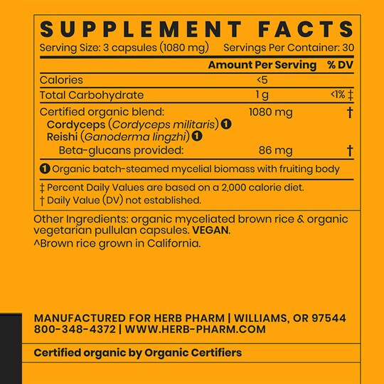 Cordyceps Blend with Reishi, 90 Veg Capsules, HPH